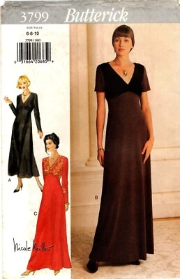 Butterick 3799 Misses Evening Dress Pattern Size 6 8 10 Uncut - Image 1 of 2
