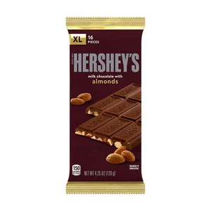 Hershey's Milk Chocolate with Almonds XL Candy, Bar 4.25 oz, 16 Pieces - Picture 1 of 4
