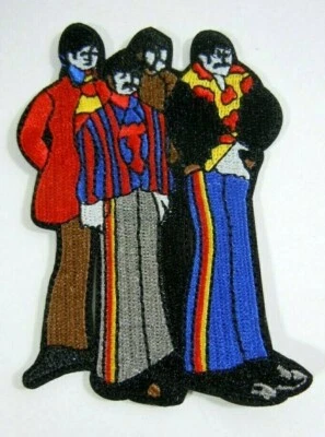 Mod BEATLES Figures - Yellow Submarine -Embroidered Iron-On Patch - 3 1/2" - Image 1 of 2