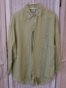 LAURA ASHLEY Women’s Long Sleeve Linen Viscose Green Top Size 12 - Picture 1 of 3