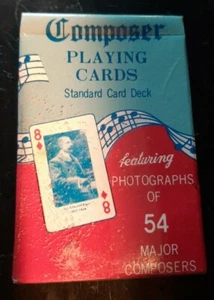 MAZO SELLADO DE MÚSICA COMPOSITOR CARTAS DE JUEGO no 4221 54 cartas quién en los comodines - Imagen 1 de 4