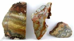 296 Gram 3 Banded Arizona Crazy Lace Agate Slab Cab Cabochon Gemstone Rough AA9 - Picture 1 of 4