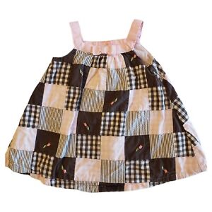 Gymboree Baby Girl Dress 12 18 Months Easter Gingham Quilted Pink Brown Floral