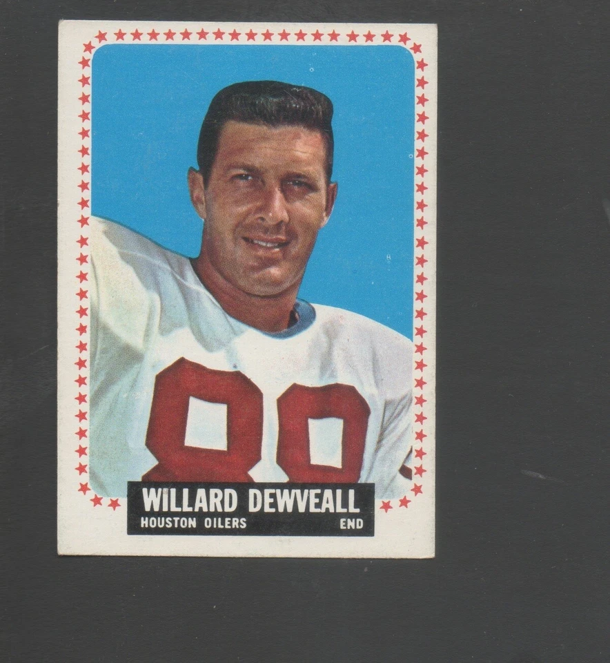 1964 Topps Football Card #72 Willard Dewveall-Houston Oilers Ex Mint Card - Image 1 of 1