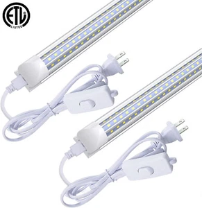 2Pcs T8 2FT LED Shop Light Fixtures 28W Garage Workbench Closet LED Tube Lights - Picture 1 of 13