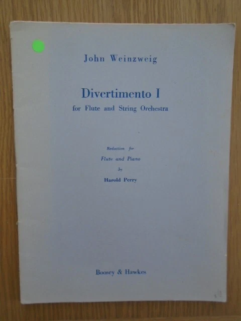 John Weinzweig Divertimento 1 for Flute and String Orchestra Sheet Music - Image 1 of 1