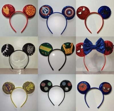 DISNEY INSPIRED Avengers / marvel Disney Parks headband Mickey Mouse ears no bow