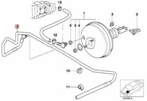 Genuine BMW Z3 E36 Power Brake Unit Depression Vacuum Pipe 34331163679 - Picture 1 of 2