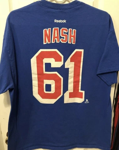 Rick Nash New York Rangers Blue Reebok 2014 Stanley Cup Final Shirt Size XL Cover