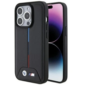 Funda de móvil iPhone 15 Pro BMW imitación cuero rayas negro rojo azul logotipo - Imagen 1 de 7