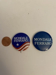 Mondale Ferraro (2) Political Pin Back Buttons P32 - Picture 1 of 3