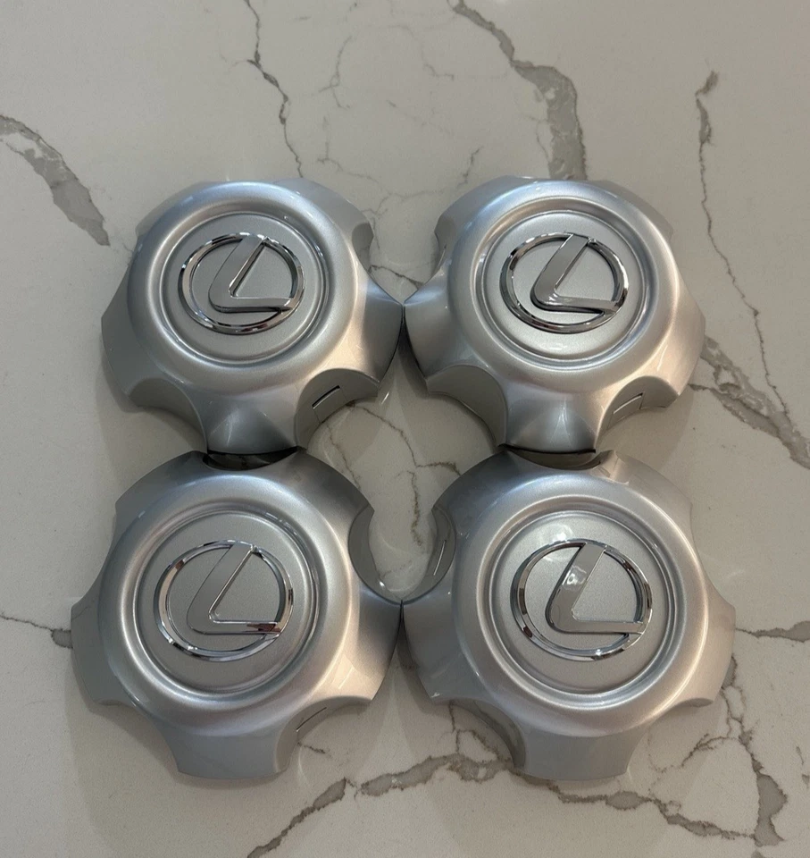 Juego de 4 tapacubos tapacubos tapacubos plata cromo Lexus LX470 2003-2005 Foto 1 de 4