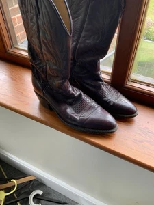 Ladies Dan Post El Paso TexasGenuine Leather Cowboy Boots UK 8 US 9 Vintage - Picture 1 of 4