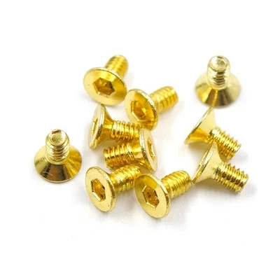 Yeah Racing Stainless Steel Gold Coated Hex Socket Flat Head Machine Screw (M2x4 - Image 1 of 2
