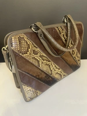 Bolso de mano Caprice Patch piel de serpiente exótica natural cuero beige bolso de colección años 80 Foto 1 de 4