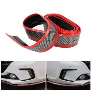 8.2ft Carbon Fiber Car Universal Rubber Bumper Protector Splitter Body Spoiler - Bild 1 von 10