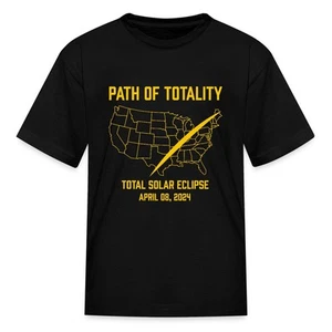 Solar Eclipse 2024 US Map Path of Totality Kid's T-Shirt - Picture 1 of 10