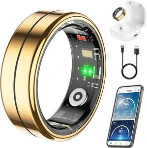 Fit Ring, Anello Salute Intelligente con Frequenza Cardiaca, Ossigeno nel Sangue, HRV, Stress - Foto 1 di 3