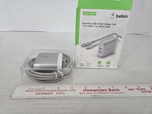 Belkin Boost Charge Dual Port Wall Charger USB-C to USB-A New FREE SHIPPING - Picture 1 of 6
