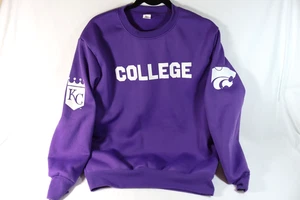 MLB KC Royals KSU Kansas State Wildcats Night College Sweatshirt Size M NEW - Picture 1 of 4