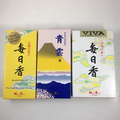Juego de 3 incienso japonés Nippon Kodo Mainichikoh sándalo Seiun crisantemo Foto 1 de 4