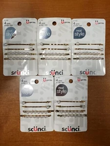 5 Pks of 4: Scunci Decorative Pearl Bobby Pins Gold Wedding Hair (1623) R7P7b - Picture 1 of 3