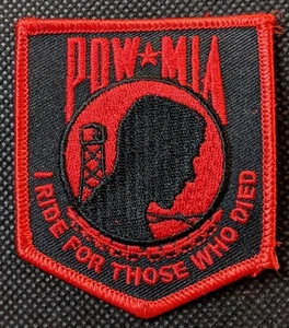 POW MIA Ride For Those Who Died Red Embroidered Biker Patch - Picture 1 of 1