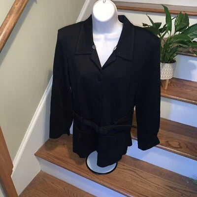 Jaqueta de negócios esportiva JESSICA HOLBROOK cinto funcional casaco preto tamanho 12 ❤️tb118 - Imagem 1 de 4