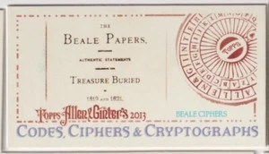 2013 Topps Allen and Ginter Mini Codes, Cyphers, and Crypotgraphs #BC Beale  - Picture 1 of 1