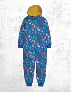 Frugi Kids Snuggle Suit Winter Rainbow Bird Flight Printed Blue/Multi (Defect) - Picture 1 of 6