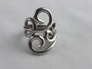 Sterling Silber 925 Swirl Scroll Ring durchbrochen GRÖSSE 5 - Bild 1 von 7