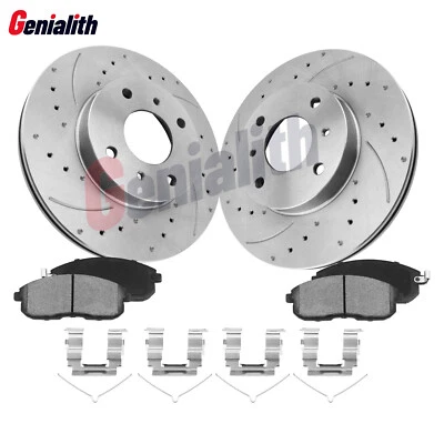 Front Disc Brake Rotors + Brake Pads Kit for 2000 -2004 2005 2006 Nissan Sentra - Imagem 1 de 4