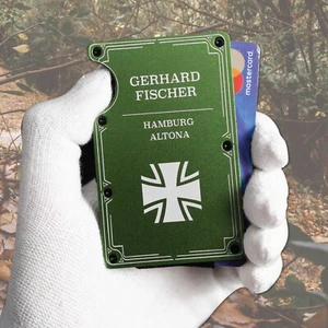 Kartenetui mit Eisernes Kreuz Gravur – Personalisiertes Geldbeutel - Bild 1 von 6