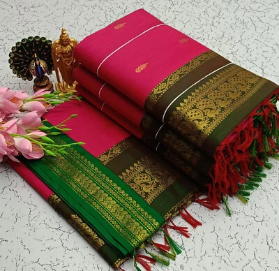 女士印度优质Kalyani棉纱丽 — 第 1/4 张图片