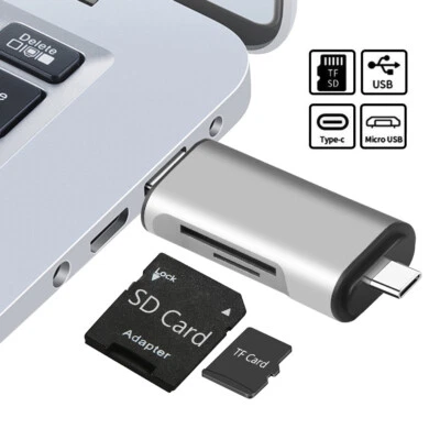 TF SD Memory Card Reader Type C USB 3.0 OTG Adapter For Android Phones Tablets 1 - Image 1 of 4