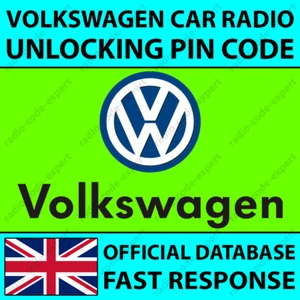 VOLKSWAGEN RADIO PIN CODE BETA GAMMA MID MFD NAVIGATION RCD RNS 300 310 315 510 - Picture 1 of 4