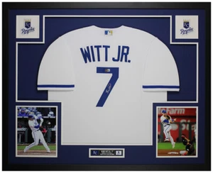 Bobby Witt Jr Autographed & Framed White Kansas City Jersey Auto Beckett COA - Picture 1 of 5