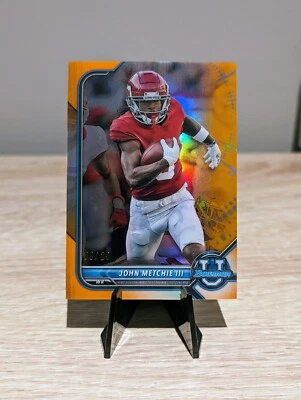 2022 Topps Bowman University John Metchie III Orange 9/25 No.99 Texans - Image 1 of 3