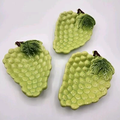 RARE! Set of Three Vintage Ceramic Grape Clusters - Made In Brazil  - Image 1 of 4
