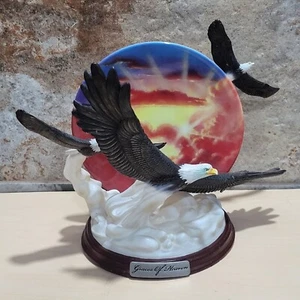 Bradford Exchange Decorative 3 D Plate Flying Eagle Figurine Graces of Heaven Be - Picture 1 of 10