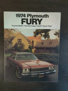 Vintage 1974 Plymouth Fury I II III Gran Sedan & Coupe Full Color Sales Brochure - Picture 1 of 8