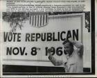 1959 Press Photo Atlanta Democrat Andy Miller & sign for Republicans