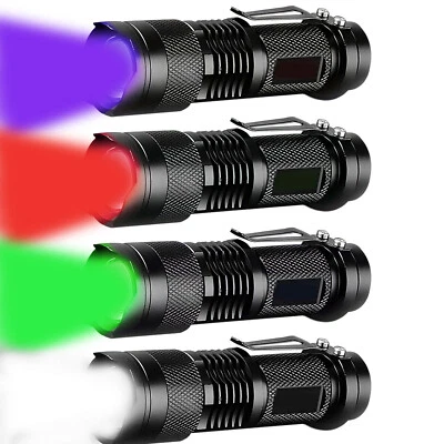 Mini LED Flashlight Red/Blue/Green Light Torch Emegency Light Pocket Light - Image 1 of 4