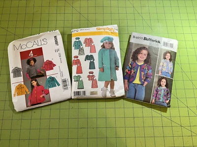 Lot Of 3~Toddler Girls Patterns Coats Jackets Hats Dress~McCalls M5697 + More - Image 1 of 4