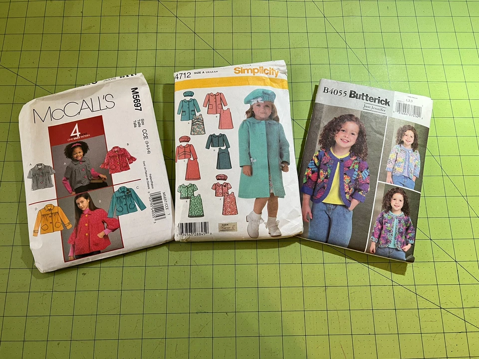 Lot Of 3~Toddler Girls Patterns Coats Jackets Hats Dress~McCalls M5697 + More - Image 1 of 4
