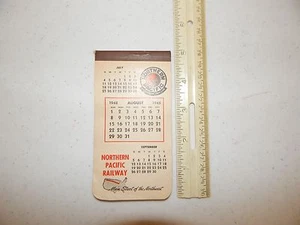 1948 NORTHERN PACIFIC RAILWAY YELLOWSTON PARK LINE RAILROAD CALENDAR/NOTEPAD - Picture 1 of 3