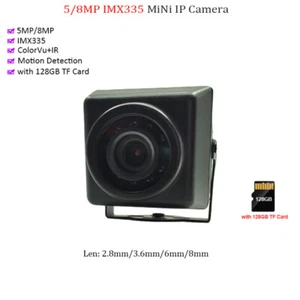 Mini cámara IP Hikvision compatible 5 MP 8 MP IMX335 PoE IP67 color + tarjeta IR 128 GB - Imagen 1 de 17