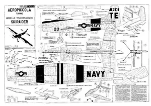 Aeropiccola Skiraider (Douglas Skyraider) all sheet control line model plan - Picture 1 of 1