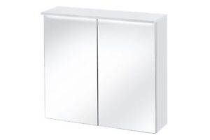 Mirror Wall Cabinet High Gloss Glass For Bathroom New White Colour Real Wooden