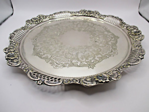 Silver Plated Tray, George Cutts & Co, Sheffield 26cm Diameter